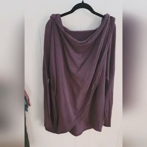 Athleta wrap flowy sweater hooded lavender purple